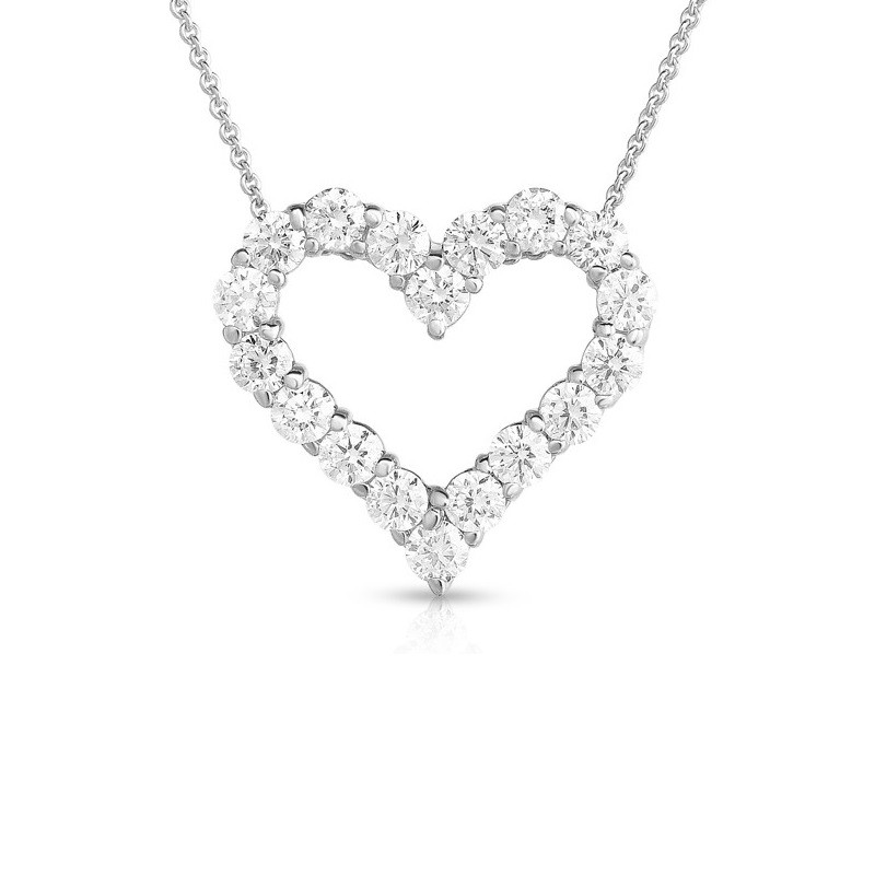 White Gold Diamond Heart Necklace