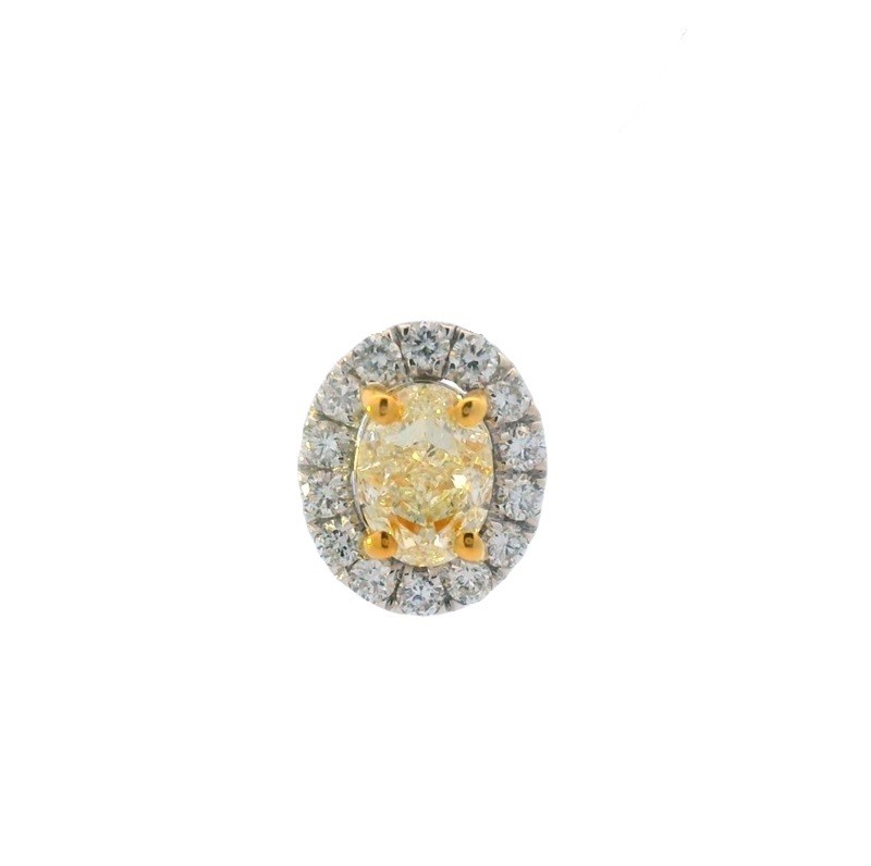 Natural Yellow Diamond Halo Pendant