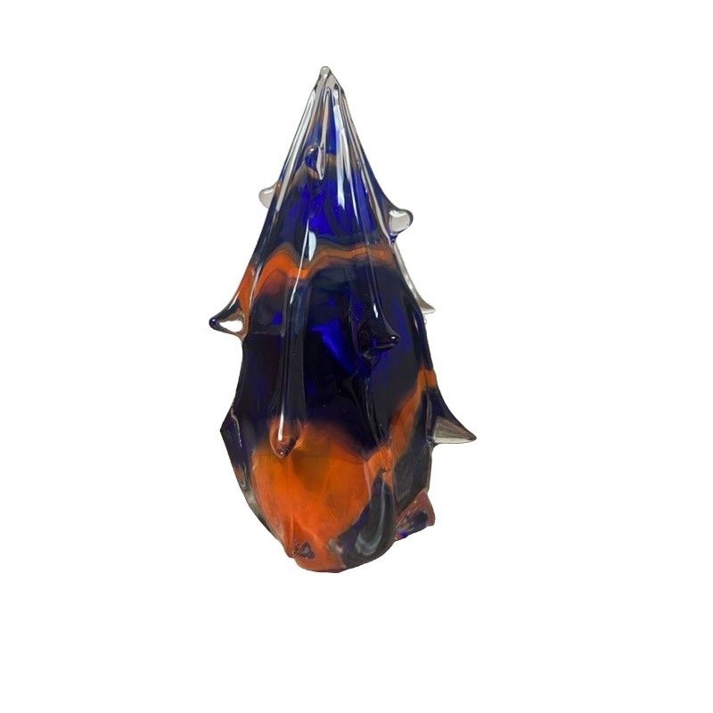 Decorative Orange and Blue Glass Tree