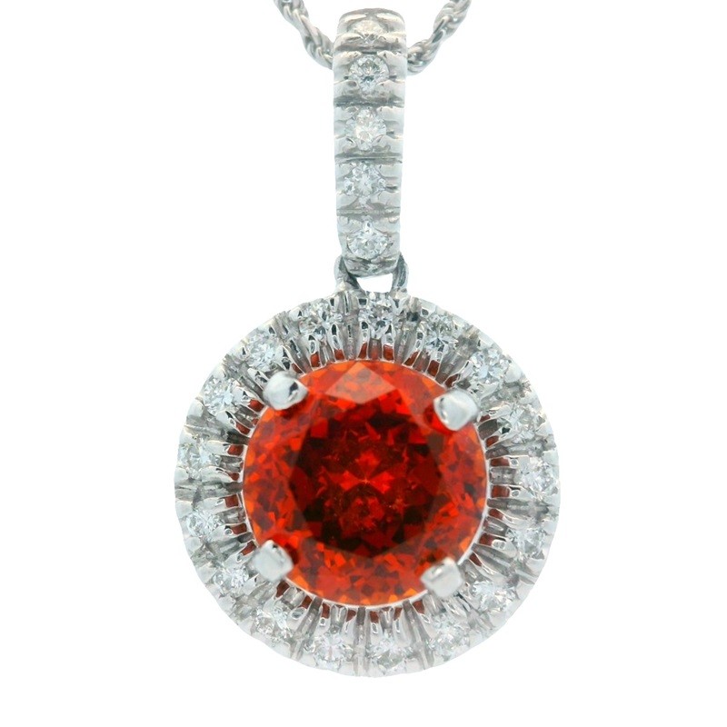 Garnet Spirit Pendant with Halo