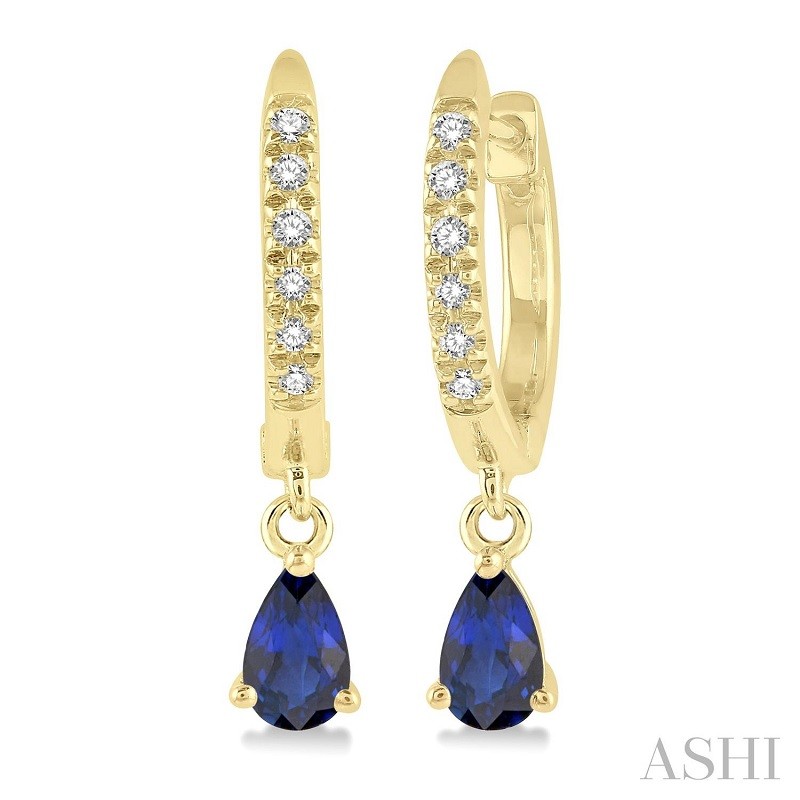 Ashi Pear Sapphire and Diamond Earrings