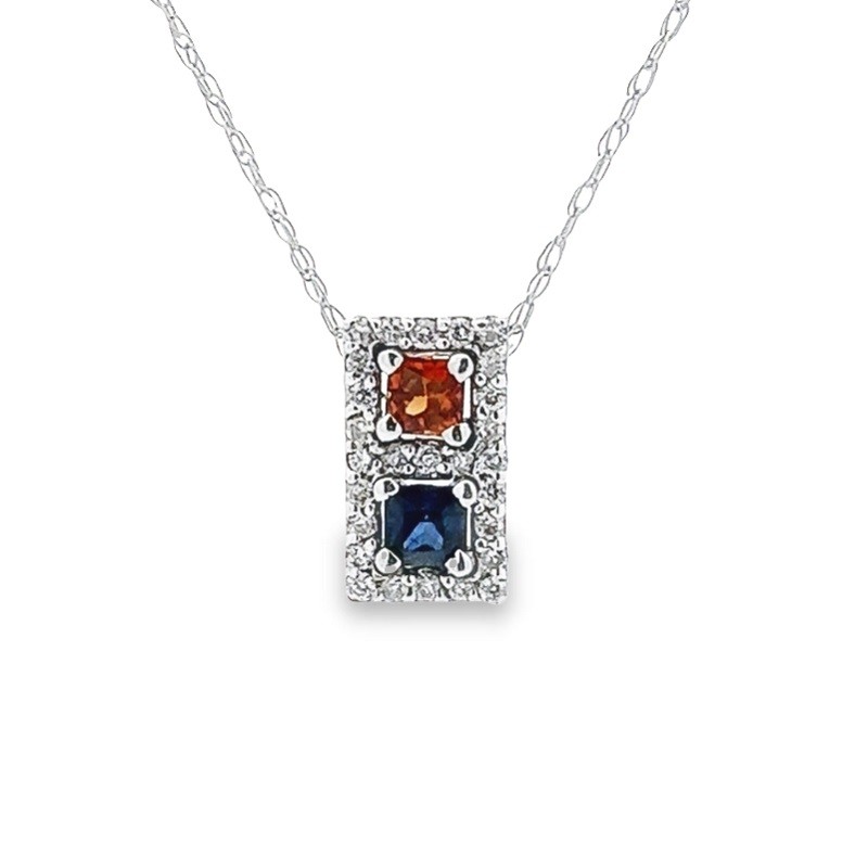 14k Mini Sapphire Spirit Bar Pendant