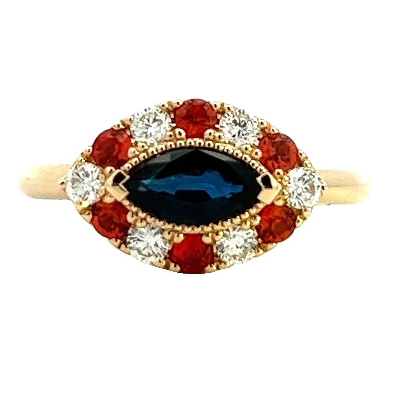 East to West Sapphire Spirit Ring
