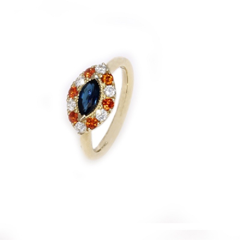 East to West Sapphire Spirit Ring