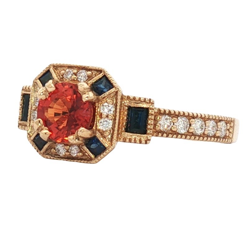 Vintage Sapphire and Diamond Spirit Ring
