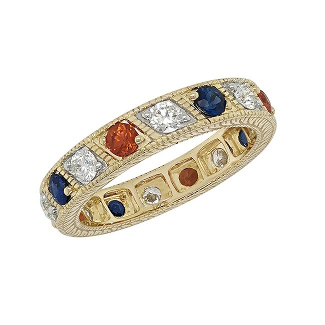 Full Eternity Sapphire and Diamond Spirit Band