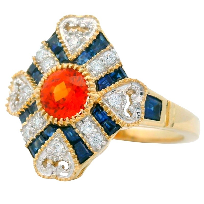 Hidden Heart Sapphire and Diamond Spirit Ring