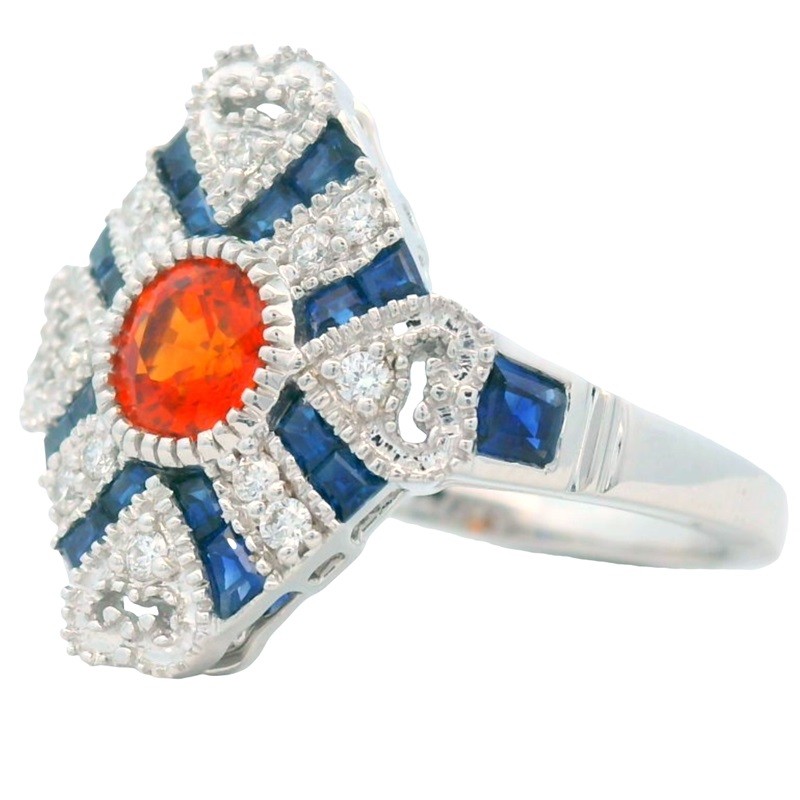 Hidden Heart Sapphire and Diamond Spirit Ring