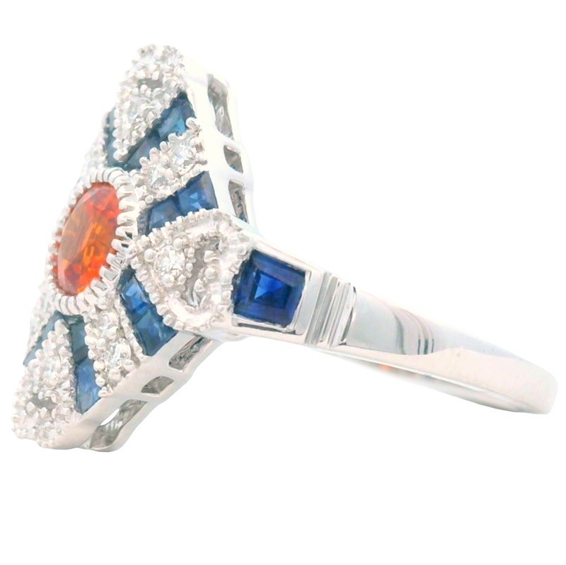 Hidden Heart Sapphire and Diamond Spirit Ring