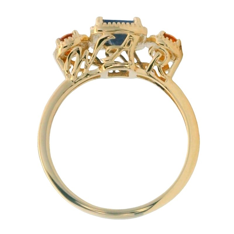 War Eagle Ring with Milgrain in Yellow Gold