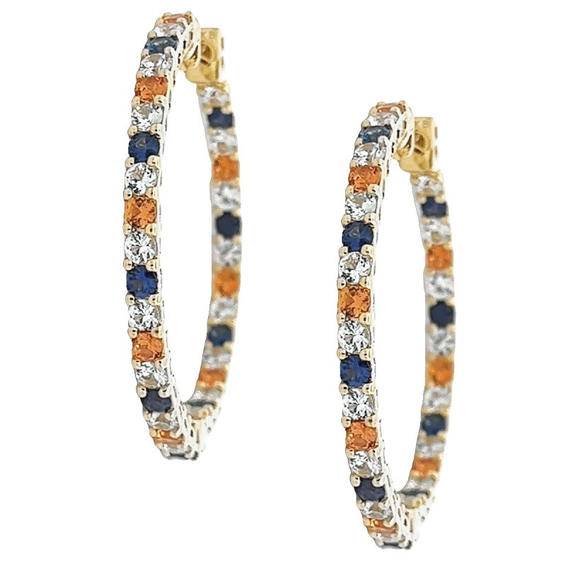 Medium Sapphire Spirit Hoops