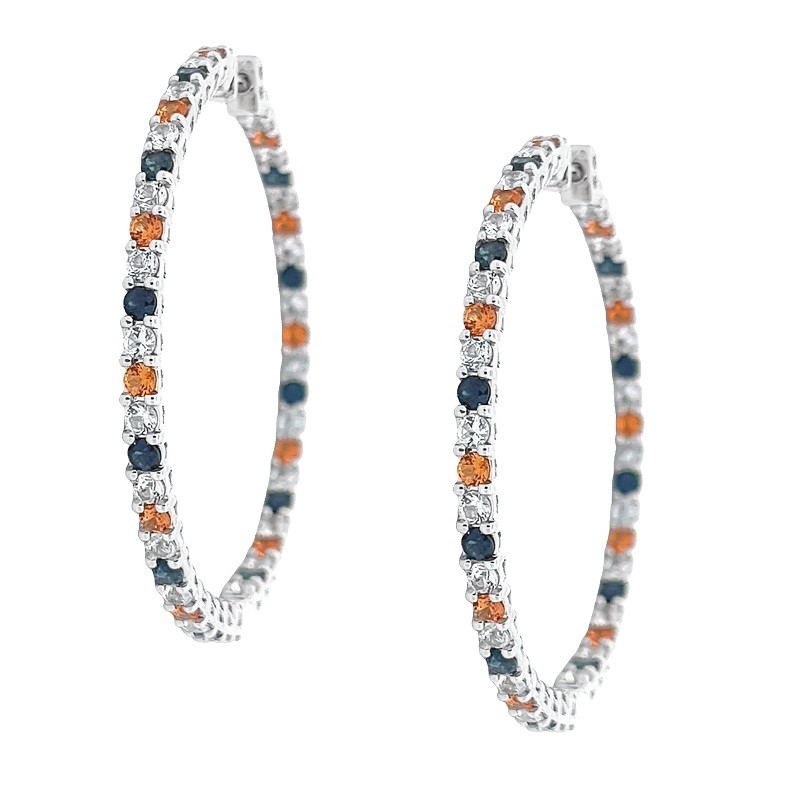 Large Sapphire Spirit Hoops