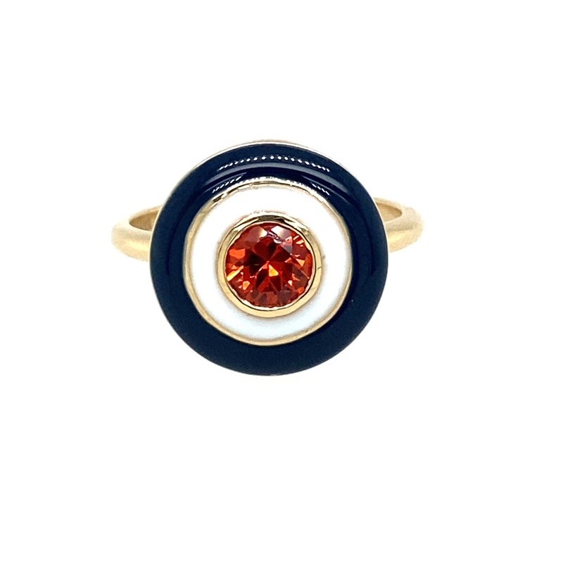 Sapphire and Enamel Spirit Ring