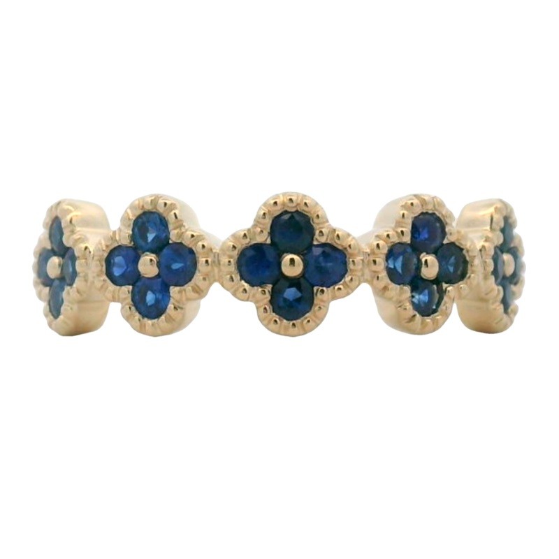 Blue Sapphire Clover Band