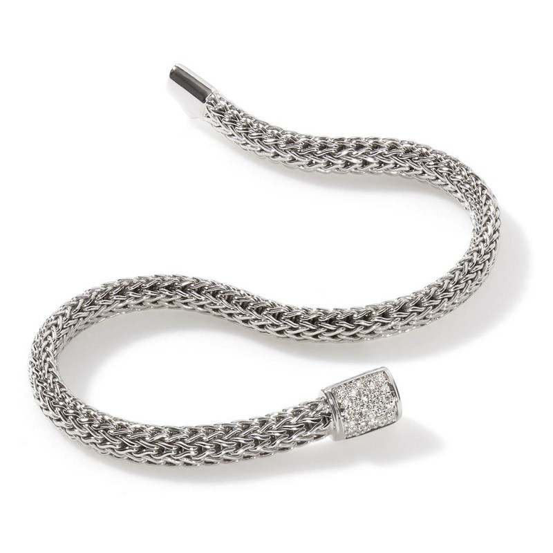 John Hardy 5mm Classic Chain Bracelet With Diamonds