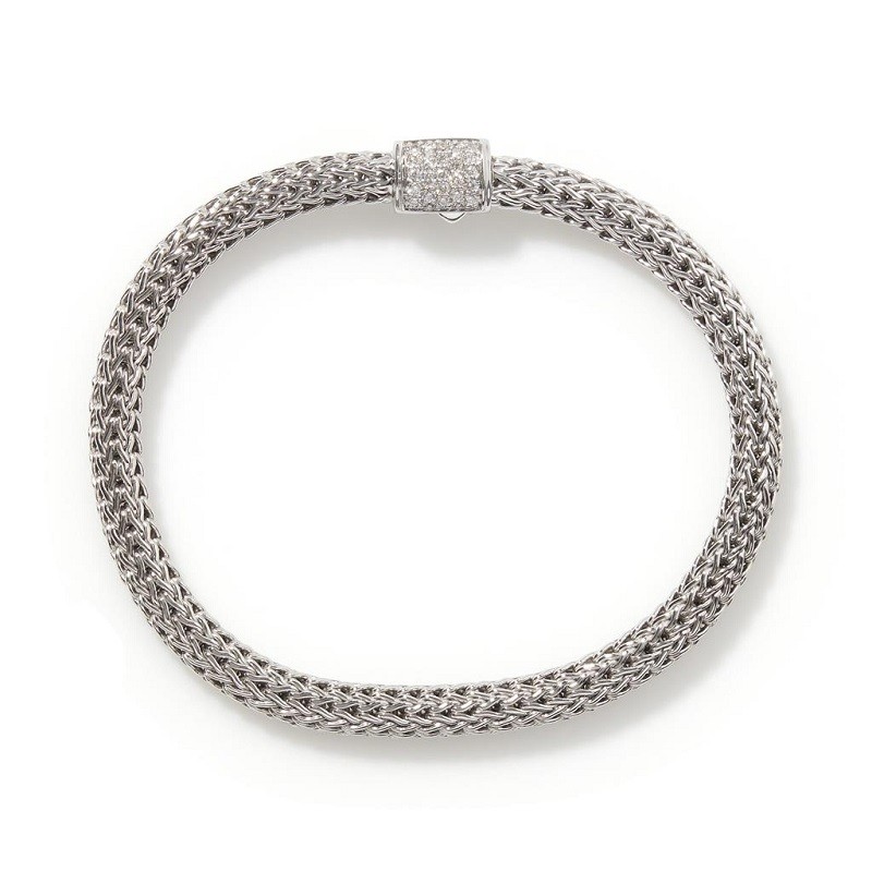 John Hardy 5mm Classic Chain Bracelet With Diamonds