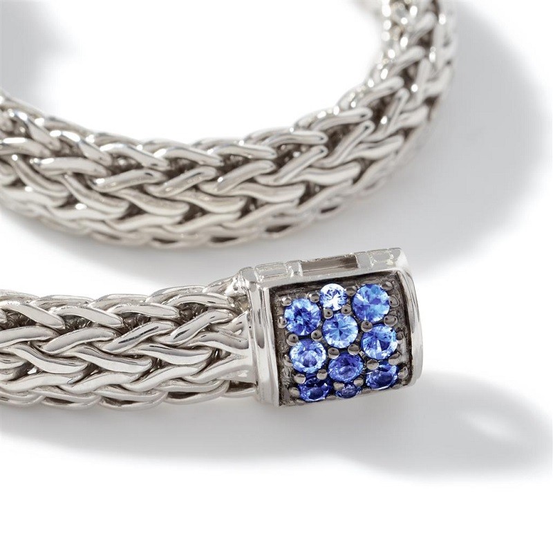 John Hardy 6.5mm Classic Chain Bracelet with Blue Sapphire