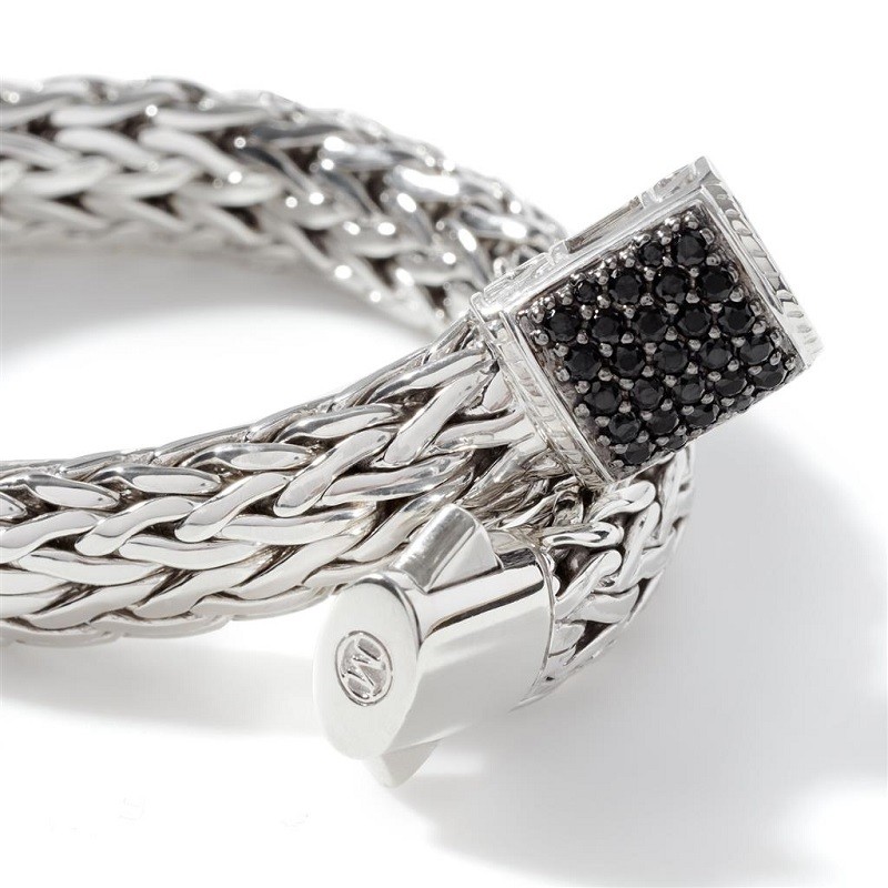John Hardy 10.5mm Classic Chain Bracelet with Black Sapphire