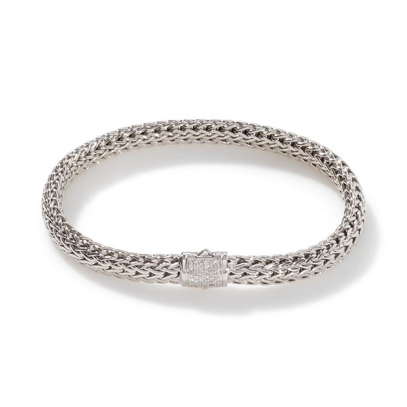 John Hardy 6.5mm Classic Chain Bracelet with Diamonds