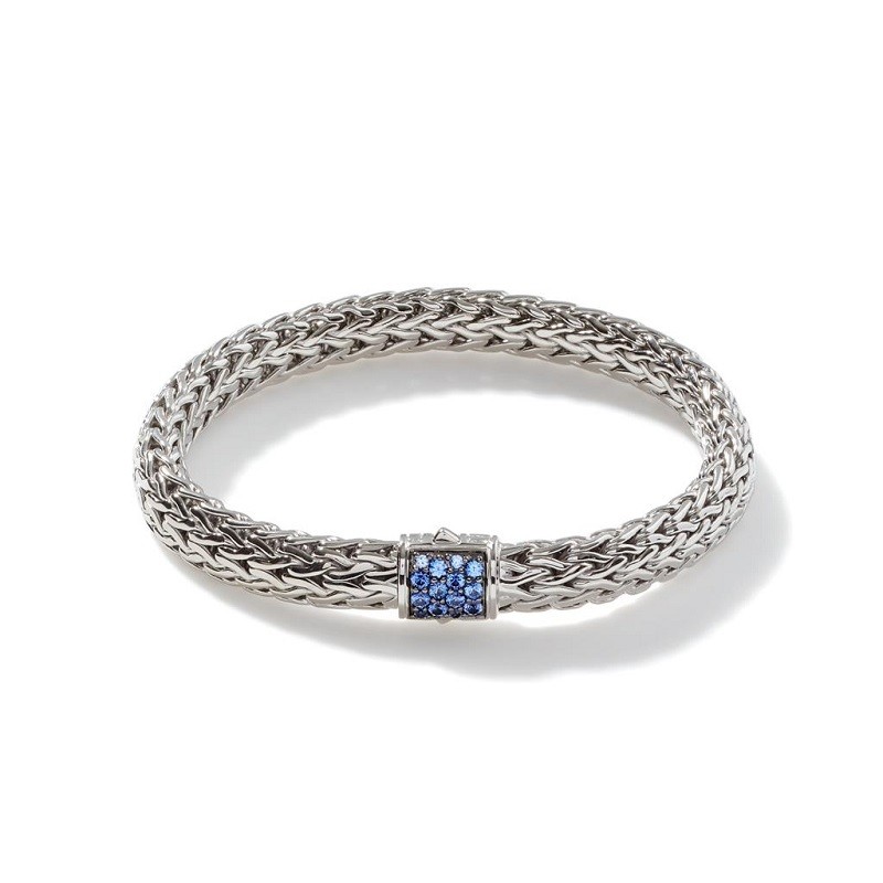 John Hardy 7.5mm Classic Chain Bracelet with Blue Sapphire
