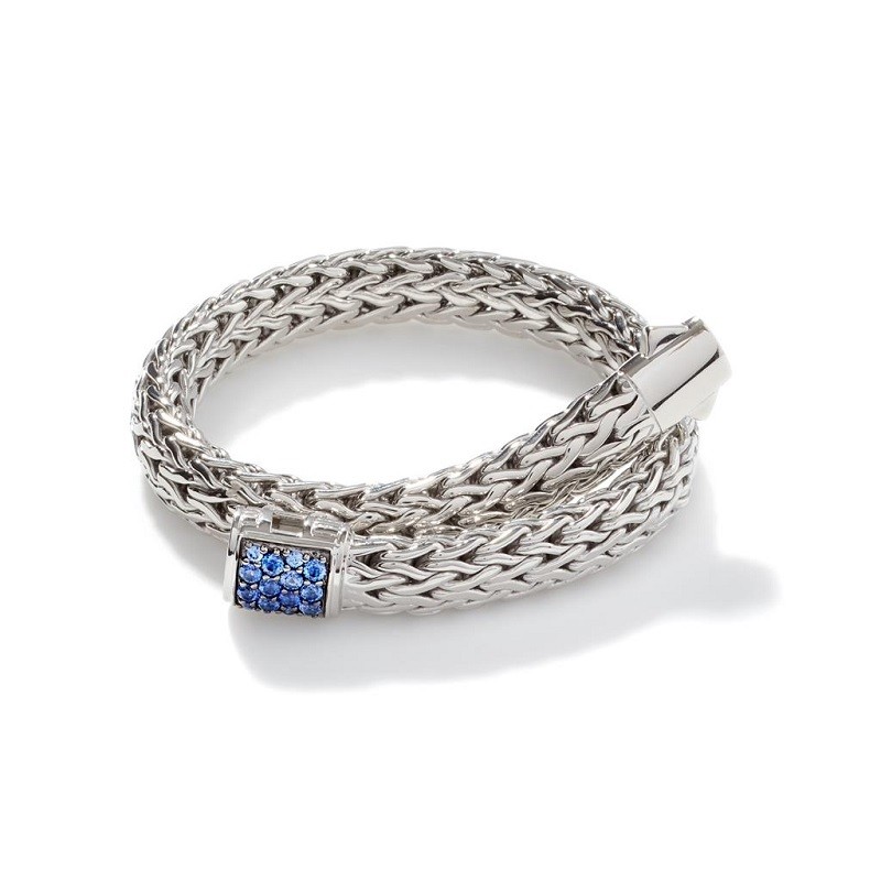 John Hardy 7.5mm Classic Chain Bracelet with Blue Sapphire