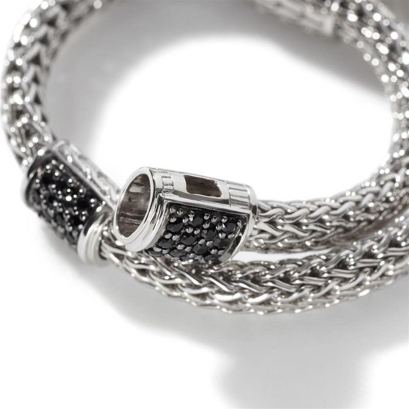 John Hardy Classic Chain Four Station Black Sapphire Bracelet