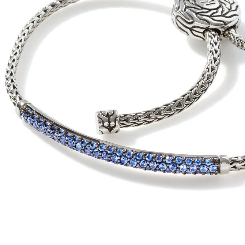 John Hardy Classic Chain Pull Through Bracelet with Blue Sapphire