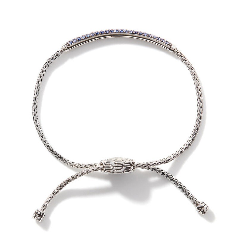 John Hardy Classic Chain Pull Through Bracelet with Blue Sapphire
