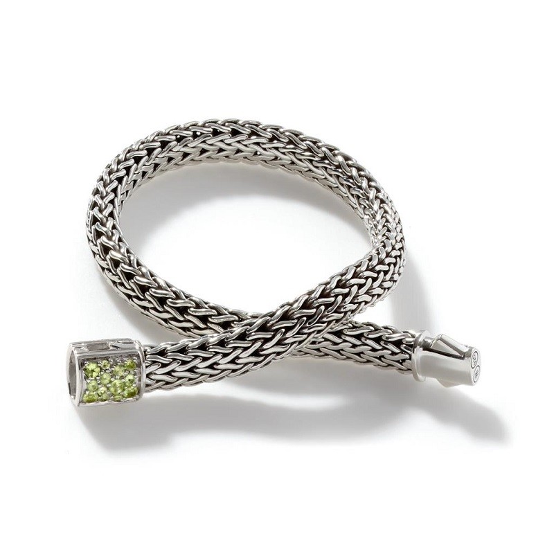 John Hardy Classic Chain 6.5mm Reversible Bracelet with Peridot