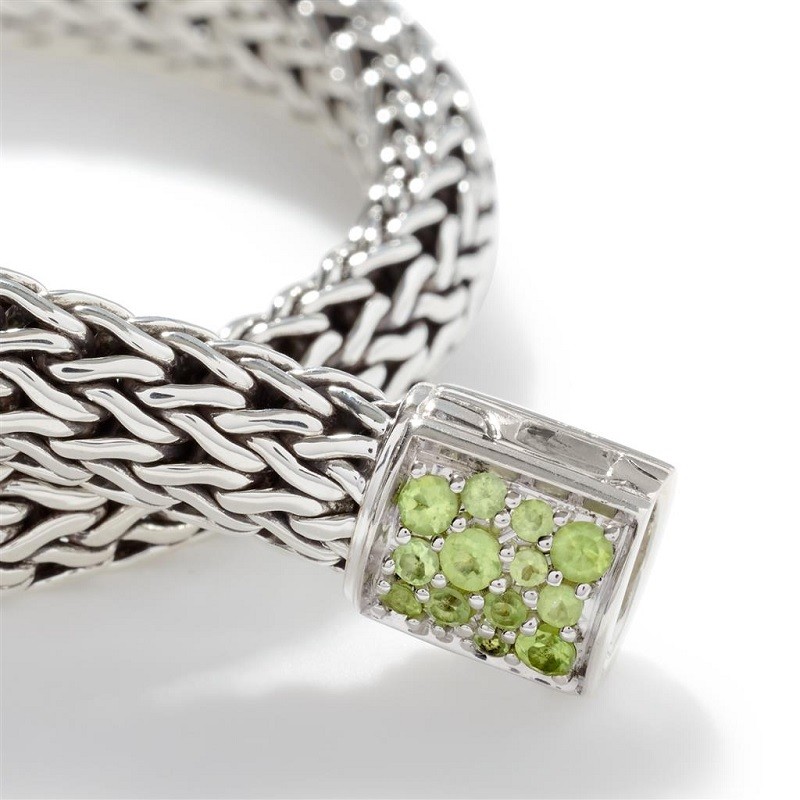 John Hardy Classic Chain 6.5mm Reversible Bracelet with Peridot