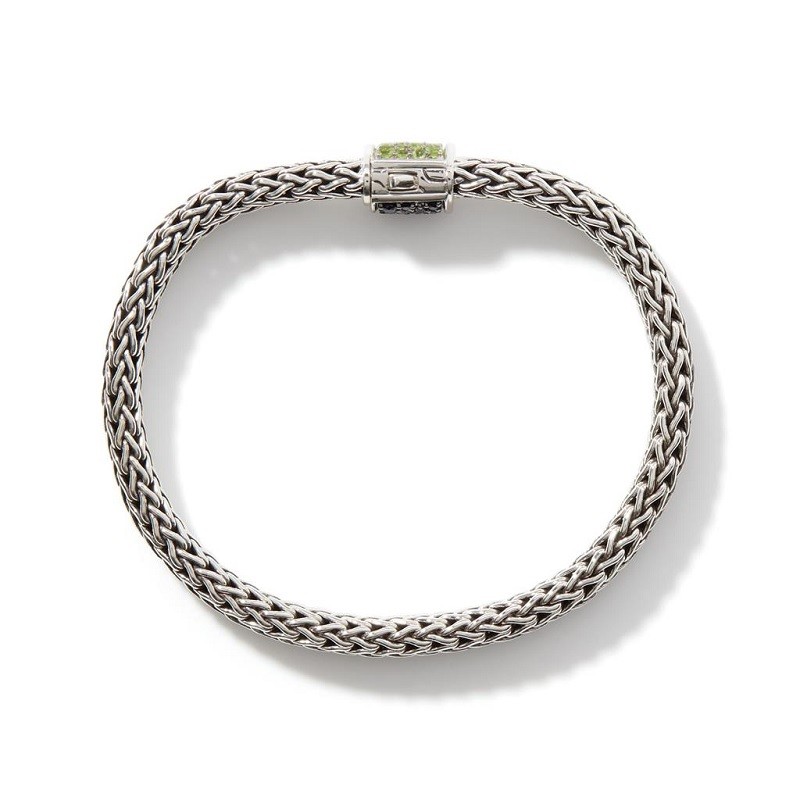 John Hardy Classic Chain 6.5mm Reversible Bracelet with Peridot