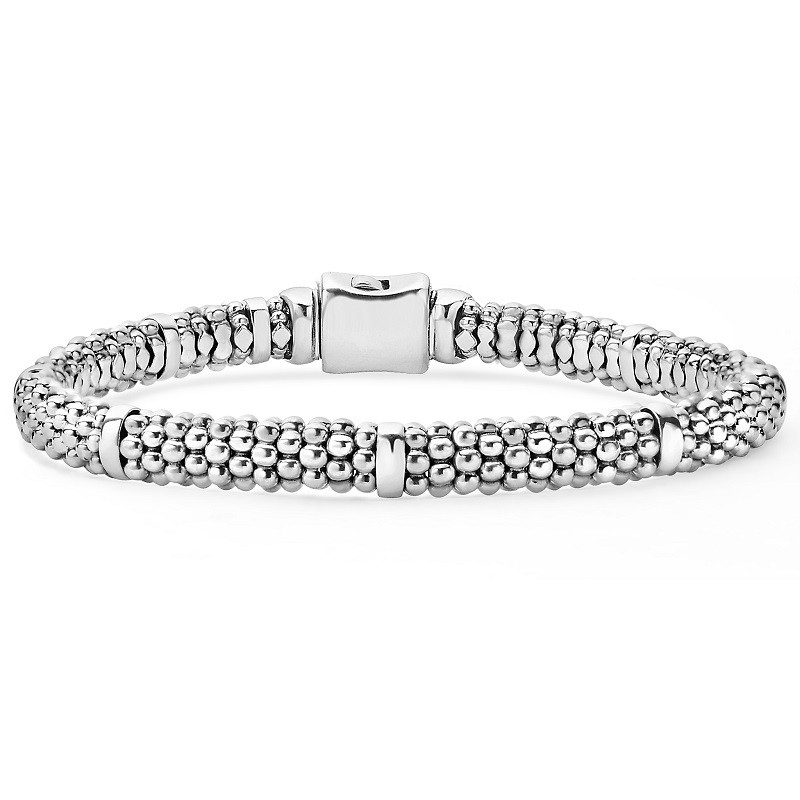Lagos Silver Station 6mm Caviar Bracelet