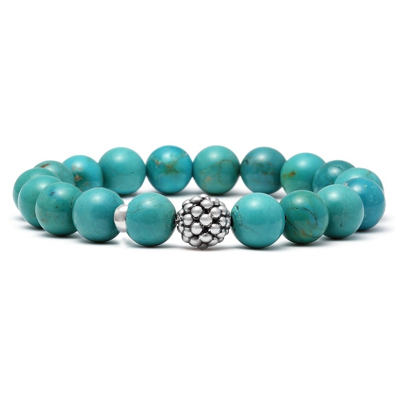 Lagos Turquoise Silver Station Bracelet