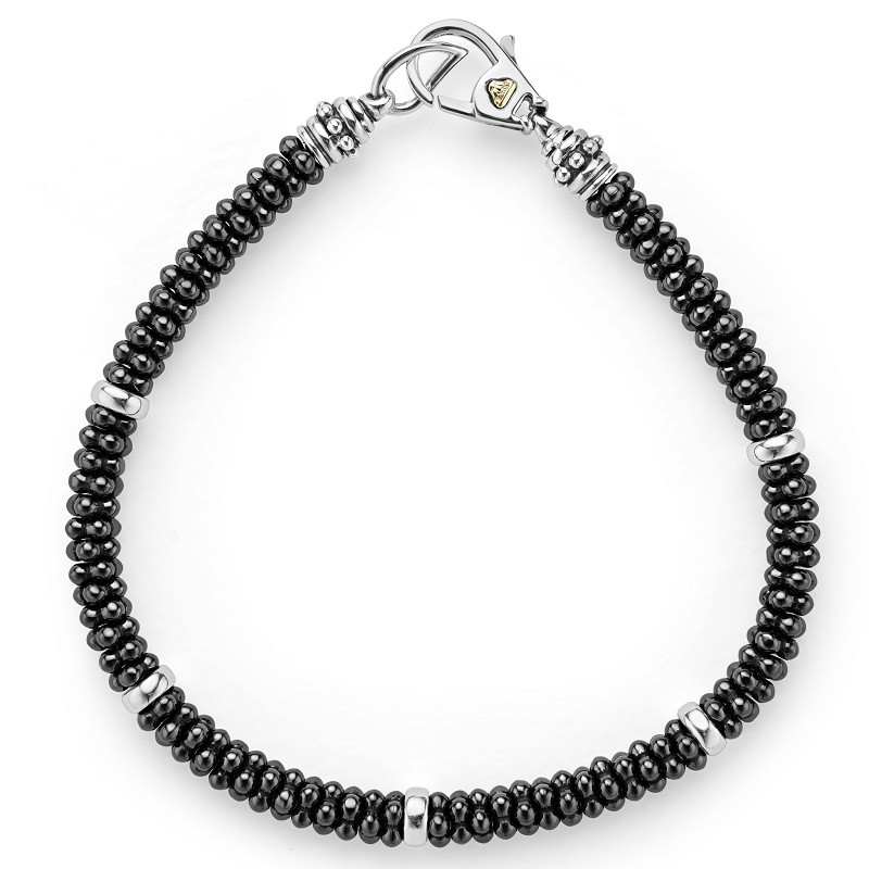 Lagos 5mm Five Silver Station Ceramic Bracelet