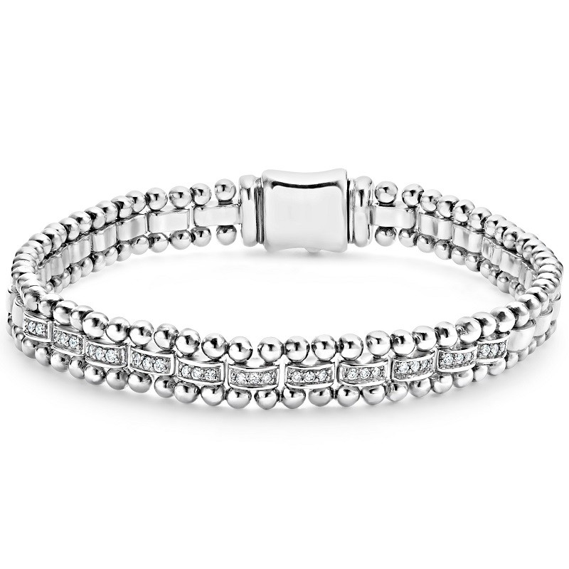 Lagos 7mm Diamond Link Bracelet