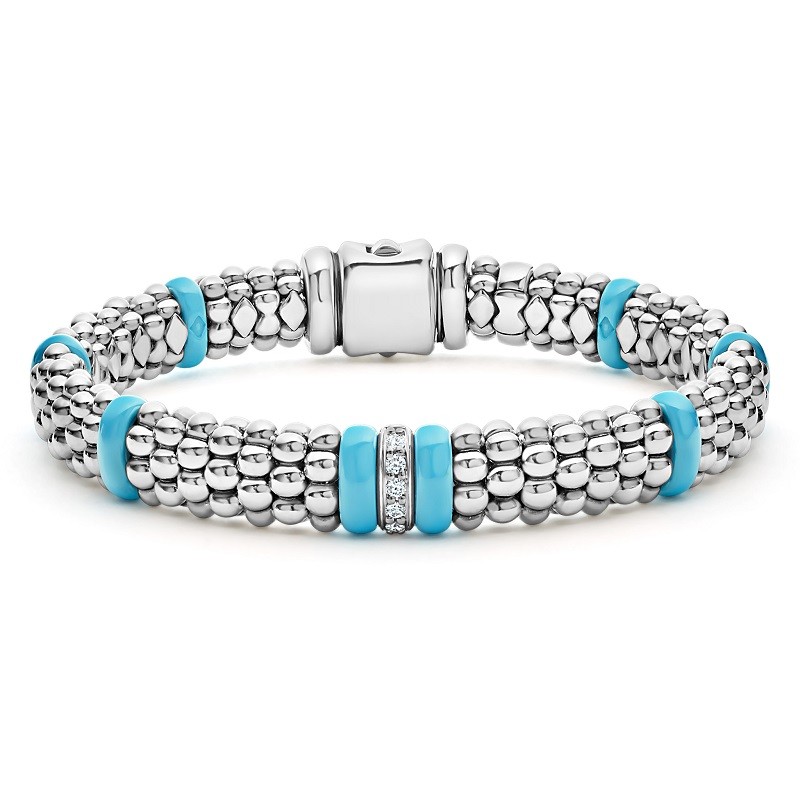 Lagos Single Station Diamond Caviar Bracelet