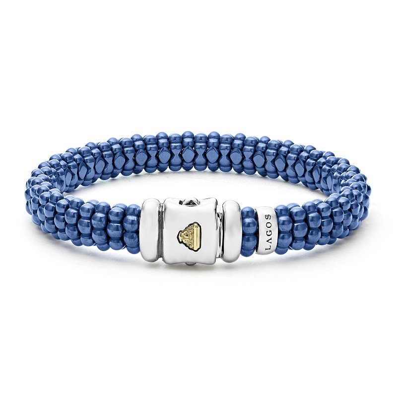 Lagos 9mm Blue Caviar Ceramic Beaded Bracelet