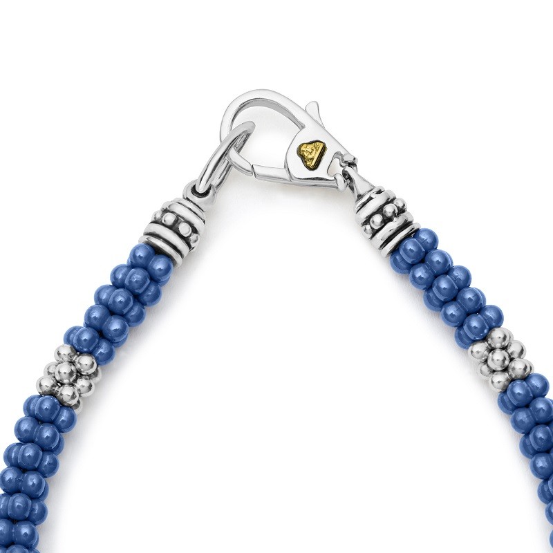 Lagos Blue Caviar Seven Silver Station Bracelet