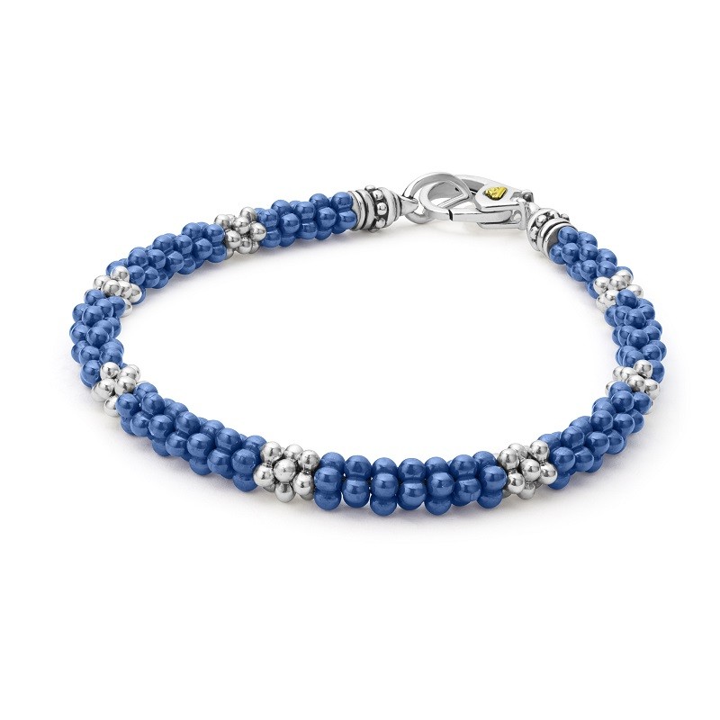 Lagos Blue Caviar Seven Silver Station Bracelet