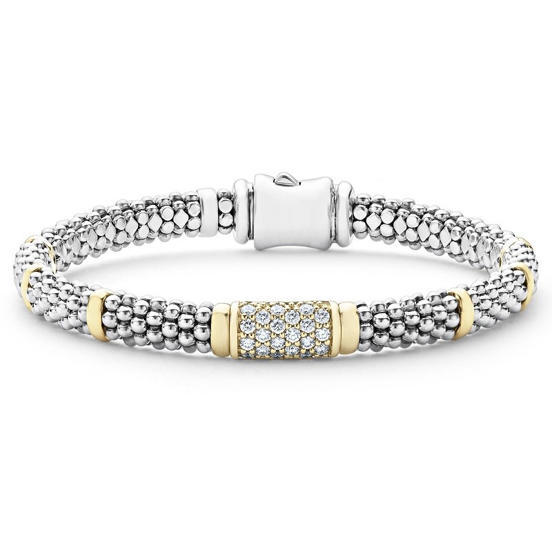 Lagos Signature Caviar 6mm Diamond Bracelet