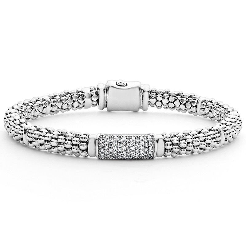 Lagos Signature Caviar 6mm Diamond Bracelet