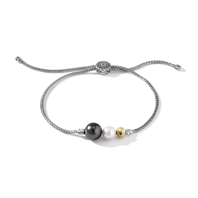 John Hardy Classic Chain Pearl Pull Through Bracelet
