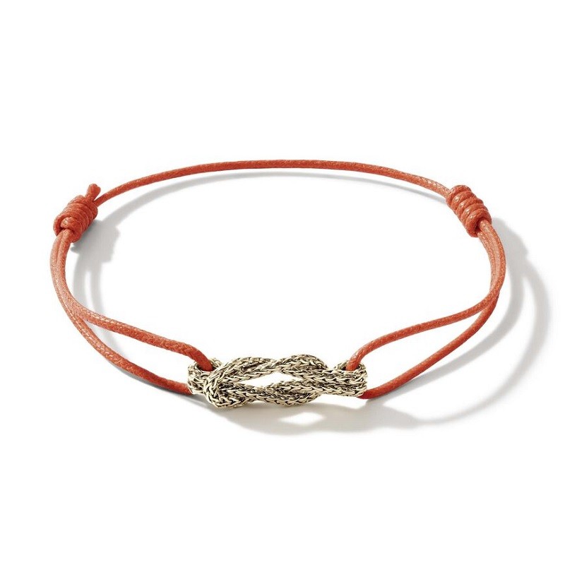 John Hardy Gold Love Knot Orange Cord Bracelet - BUGG901060ORXM-L