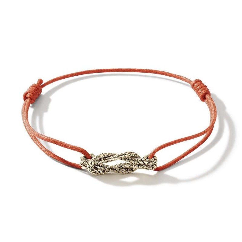 John Hardy Gold Love Knot Orange Cord Bracelet