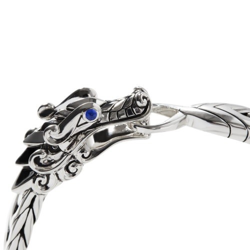 John Hardy 9mm Naga Dragon Bracelet with Blue Sapphires
