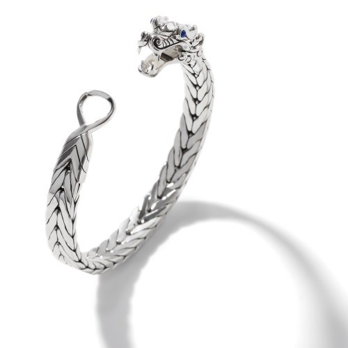John Hardy 9mm Naga Dragon Bracelet with Blue Sapphires