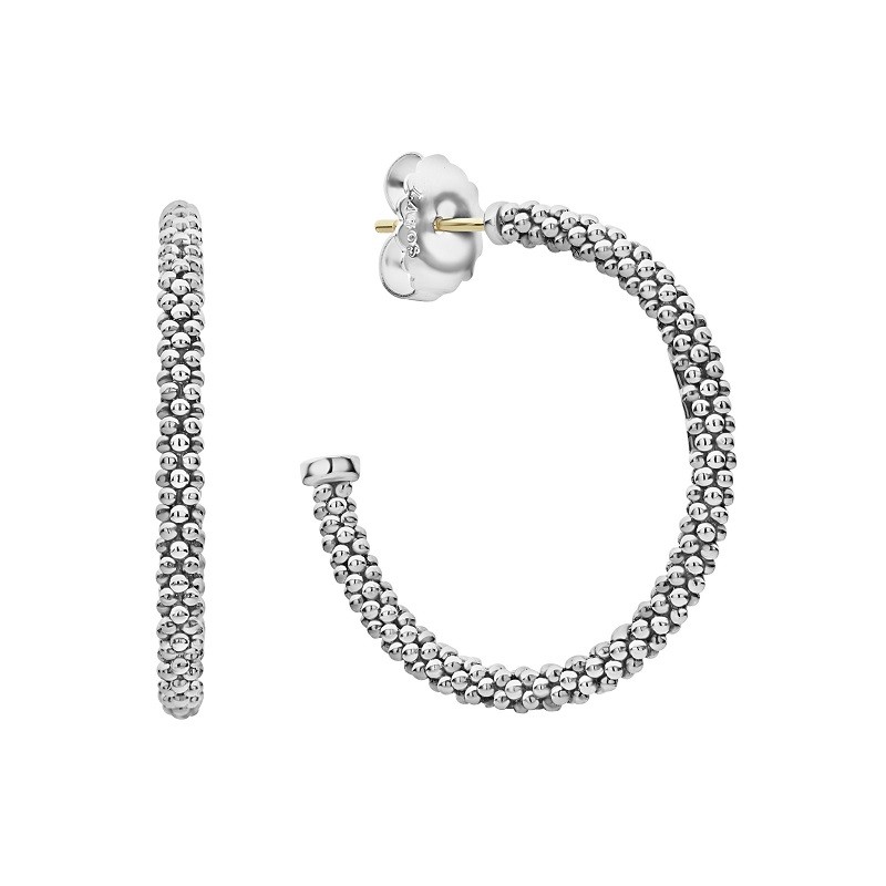 Lagos Small Caviar Hoop Earring