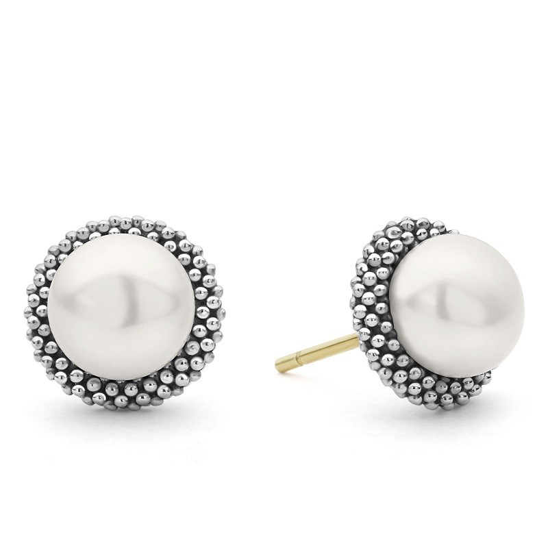 Lagos Caviar 8mm Pearl Stud Earrings