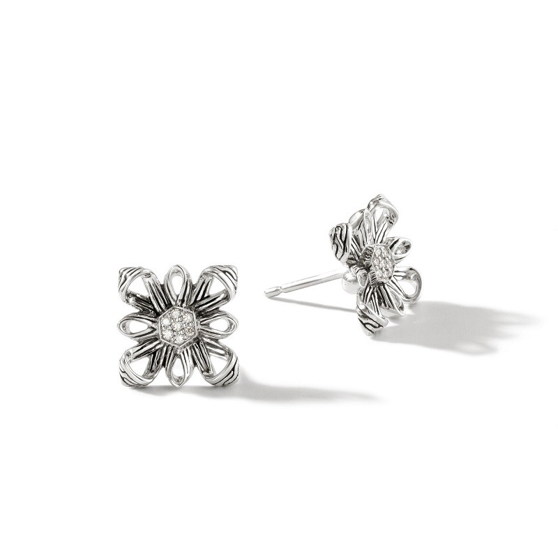 John Hardy Classic Chain Diamond Earrings