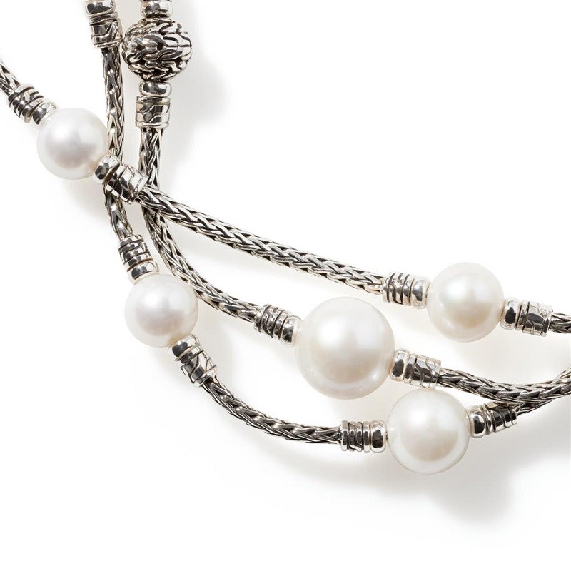John Hardy Pearl Triple Row Bracelet